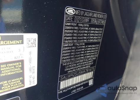 2021 Land Rover Range Rover Sport Hse Silver Edition Mhev from USA, damaged, VIN SALWR2SU5MA781473